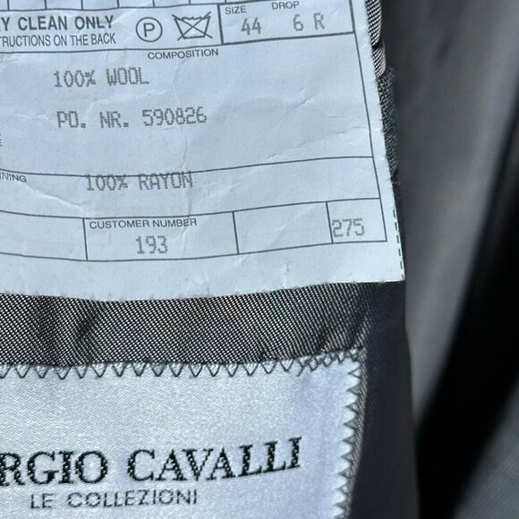 Giorgio Cavalli Men’s 46R Beige Windowpane Wool DBL Vent Blazer Italy Office - Picture 12 of 14